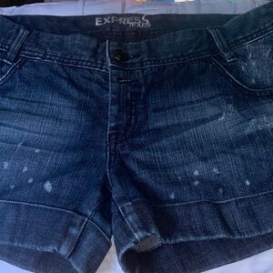 Express Dark Blue Jean Shorts